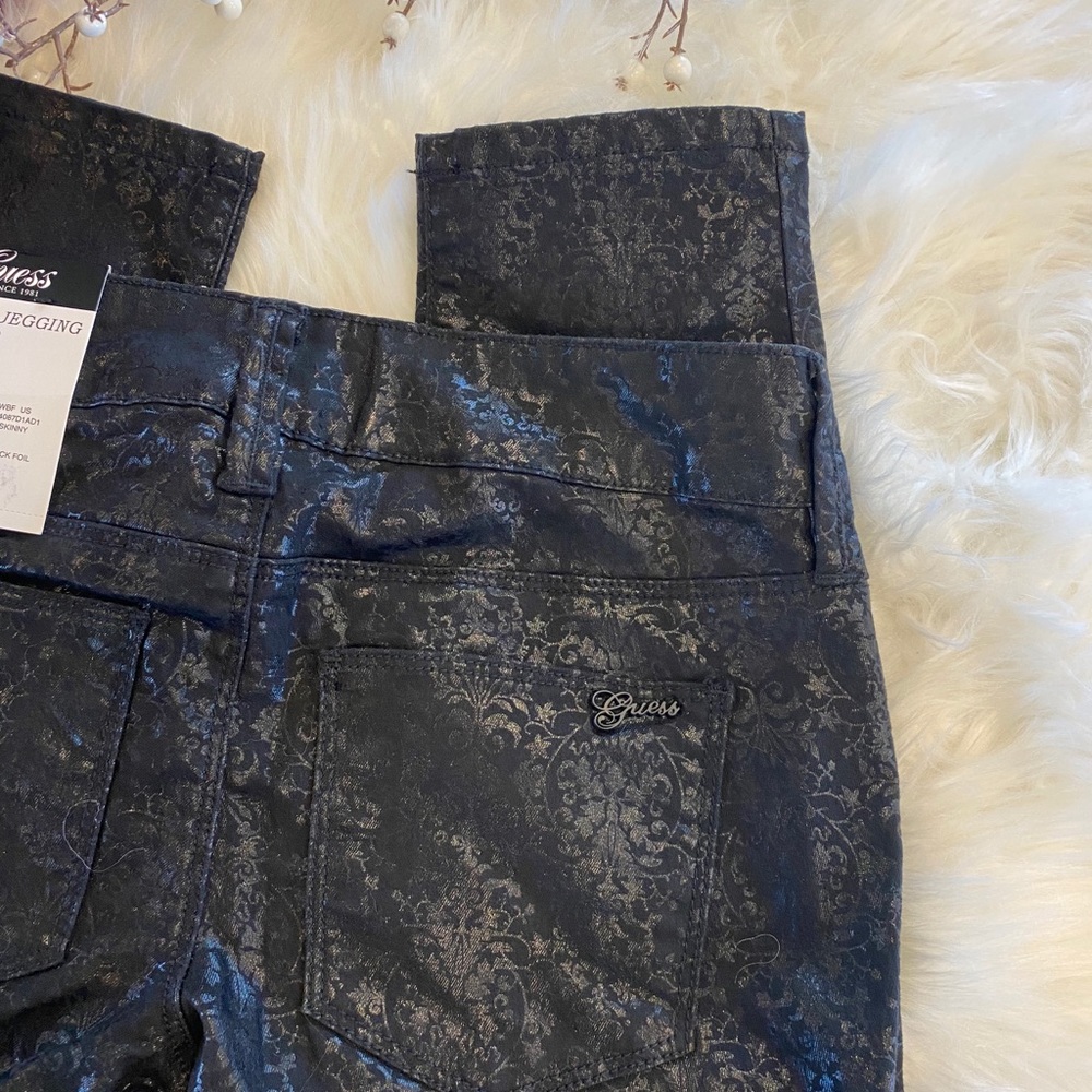 Black Foil with Design Skinny Jeggings - Picture 6 of 15